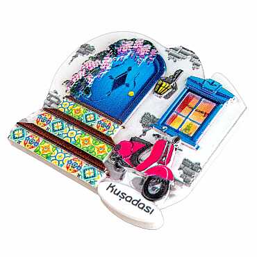Kuşadası Themed Myros Local Polyester Refrigerator Magnet - 52