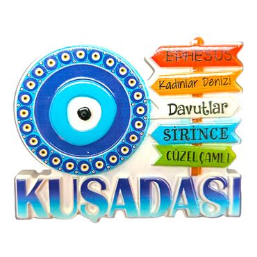 Kusadasi Themed Polyester Printed Fridge Magnet - Thumbnail