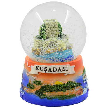 Myros - Kusadasi Themed Polyester Snow Globe 65 Mm