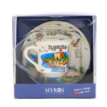 Kuşadası Themed Single Porcelain Coffee Cup - 4