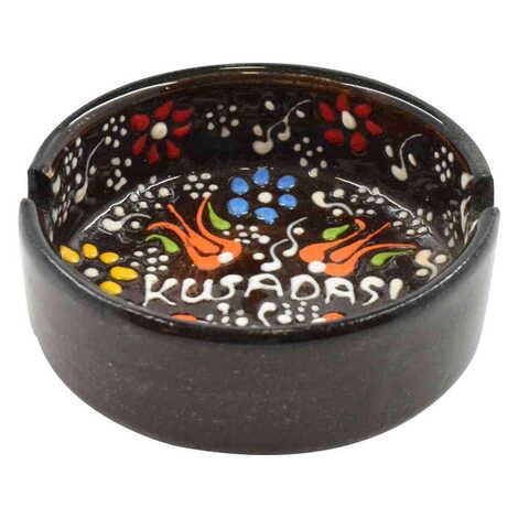 Kusadasi Themed Turkish Ceramic B Serie Ashtray Small Size