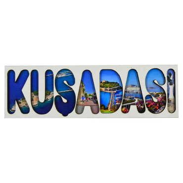 Myros - Kusadasi Themed Wooden Customised City Name Letter Souvenir Fridge Magnet