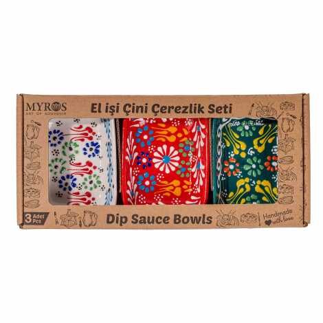 Lace Design Rectangular Snack Bowl Set of Three in Gift Box - 1