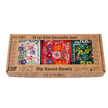 Lace Design Rectangular Snack Bowl Set of Three in Gift Box - 2