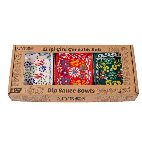 Lace Design Rectangular Snack Bowl Set of Three in Gift Box - 2