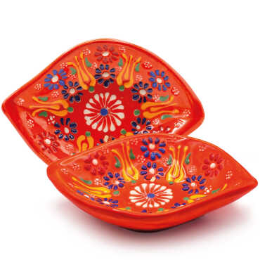 Lace Design Set of Six Leaf Shaped Snack Bowls in Gift Box - 3