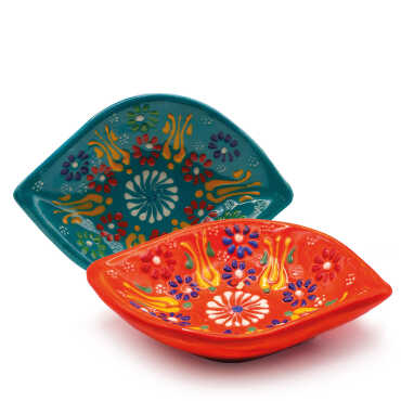 Lace Design Set of Six Leaf Shaped Snack Bowls in Gift Box - 4