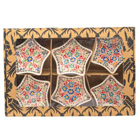 Lace Design Star Shaped Snack Bowl Set of Three in Gift Box - 5