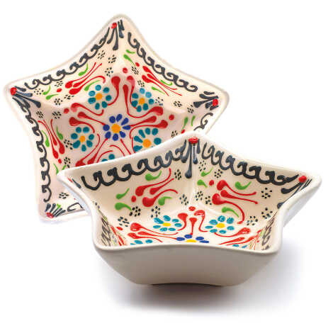 Lace Design Star Shaped Snack Bowl Set of Three in Gift Box - 2