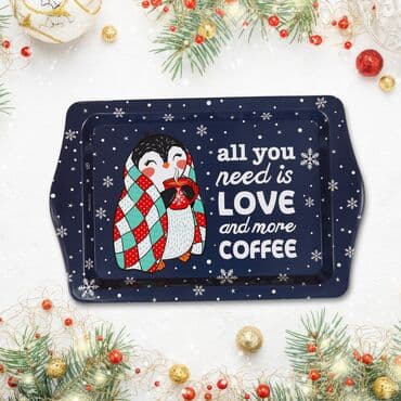 Wholesale Navy Blue Penguin Themed Mini Metal Tray