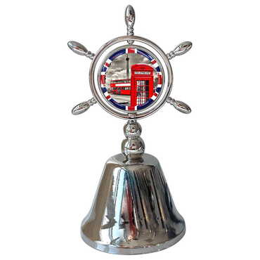 London Themed Collectible Souvenir Double Face Metal Spinner Rudder Bell 44x92 mm - Myros