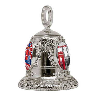 Myros - London Themed Collectible Souvenir Metal Bell - Golden Color 45x60 mm