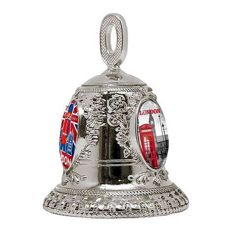 London Themed Collectible Souvenir Metal Bell - Golden Color 45x60 mm