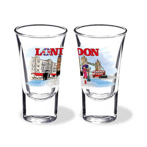 London Themed Custom Printed Shot Glass 45x70 mm