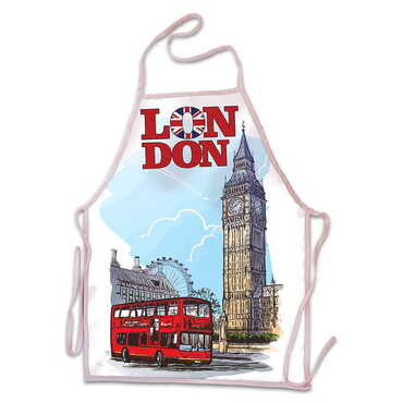 London Themed Customised Digital Printed Apron 500x700 mm - Thumbnail