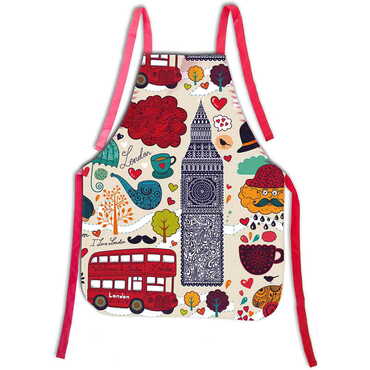 London Themed Customised Digital Printed Apron 600x800 mm - Thumbnail