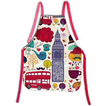 London Themed Customised Digital Printed Apron 600x800 mm - Thumbnail