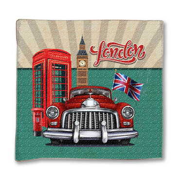 London Themed Customised Digital Printed Cushion 400x400 mm - Thumbnail