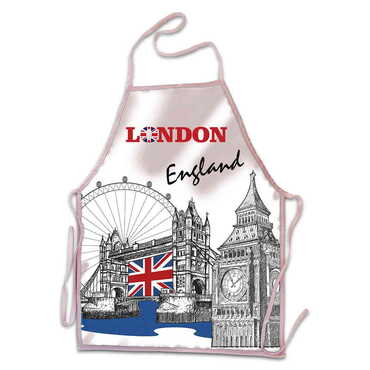 Myros - London Themed Customised Digital Printed Kids Apron 400x600 mm