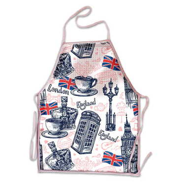 London Themed Customised Digital Printed Kids Apron 400x600 mm - Thumbnail