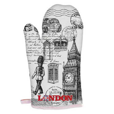 Myros - London Themed Customised Digital Printed Kitchen Glove 300x150 mm