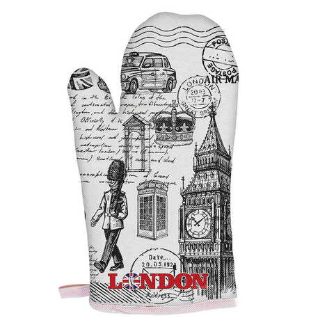 London Themed Customised Digital Printed Kitchen Glove 300x150 mm