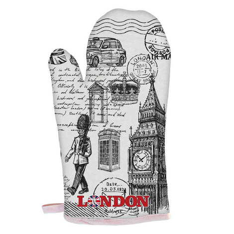 London Themed Customised Digital Printed Kitchen Glove 300x150 mm