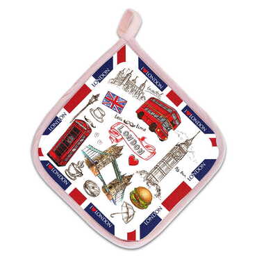 London Themed Customised Digital Printed Pot Holder 200x200 mm - Thumbnail