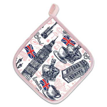 London Themed Customised Digital Printed Pot Holder 200x200 mm - Thumbnail