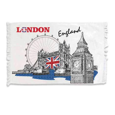 London Themed Customised Serigraphy Printed Hand Towel 600x400 mm