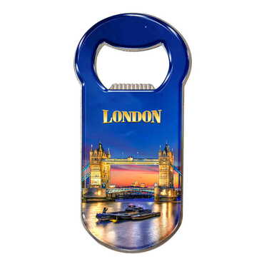 London Themed Customizable Metal Magnetic Bottle Opener 90x45 mm - 6