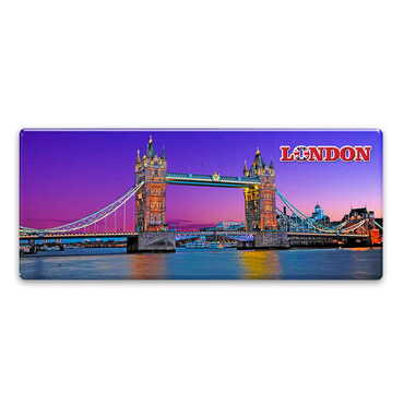 Myros - London Themed Epoxy Dome Panaromic Souvenir Fridge Magnet 120x50 cm