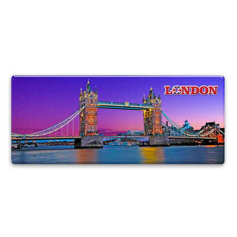 London Themed Epoxy Dome Panaromic Souvenir Fridge Magnet 120x50 cm