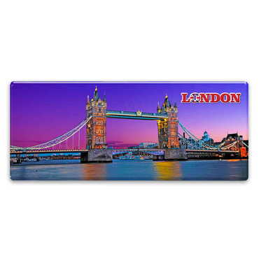 London Themed Epoxy Dome Panaromic Souvenir Fridge Magnet 120x50 cm - Thumbnail