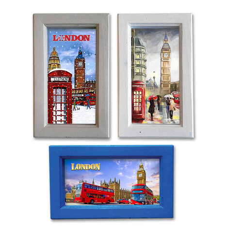 London Themed Medium Wooden Printed Frame 130x205 mm