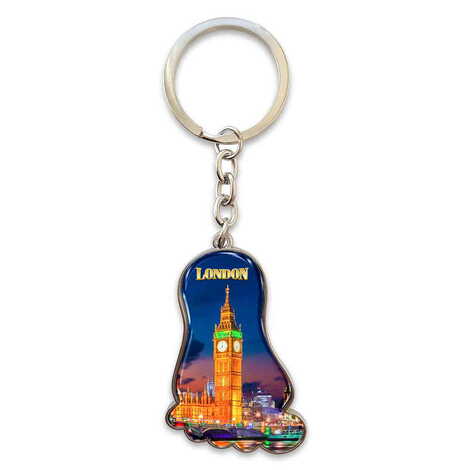 London Themed Metal Foot Shaped Keychain - 1