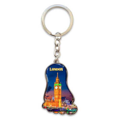 London Themed Metal Foot Shaped Keychain