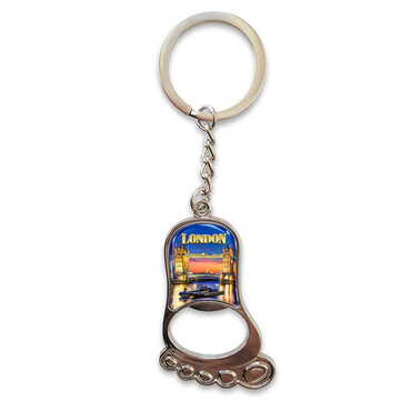 Myros - London Themed Metal Foot Shaped Opener Keychain 37x118 mm