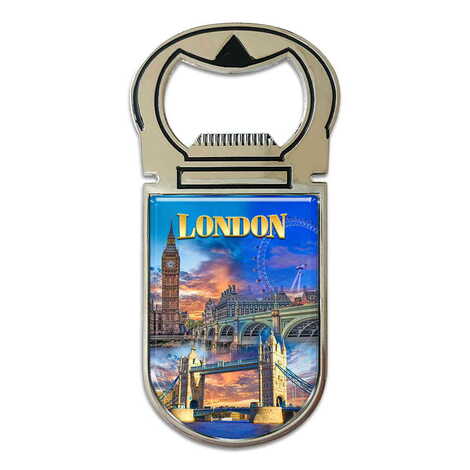 London Themed Metal Magnetic Opener 40x90 mm