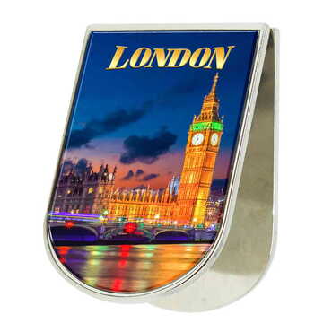 London Themed Metal Magnetic Paper Clip Holder 40x55 mm - Myros