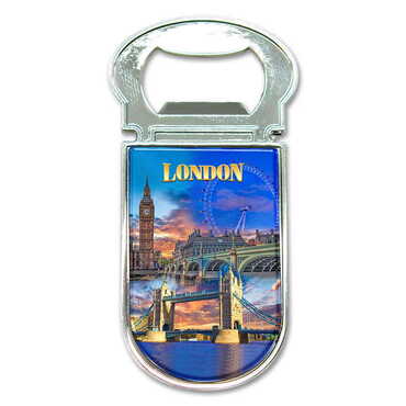 London Themed Metal Magnetic Small Opener 30x77 mm - Thumbnail