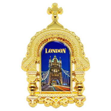 London Themed Metal Orthodox Magnet 45x75 mm - Thumbnail