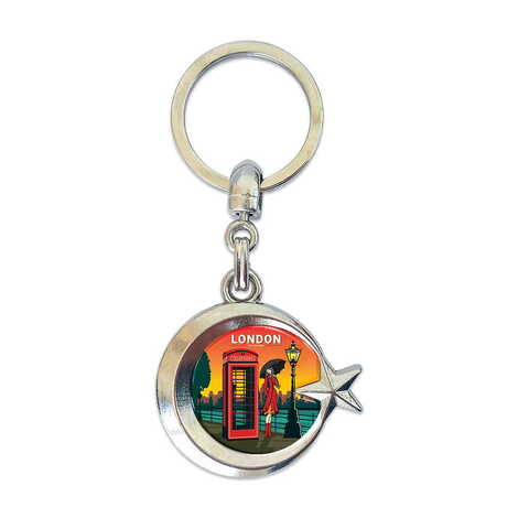 London Themed Metal Turkish Flag Enamel Keychain