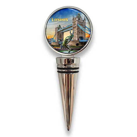 London Themed Metal Wine Bottle Stopper 45x115x20 mm