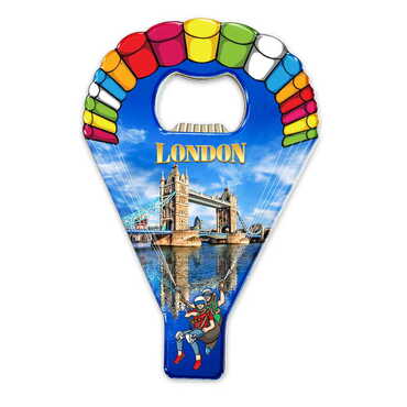 Myros - London Themed Parachute Shaped Metal Magnetic Opener 113x75 mm