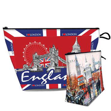 London Themed Turkish PVC Hooded Purse 160x270x80 mm - Myros