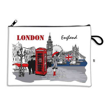 London Themed Turkish Woven Wallet 215x155x8 mm - Thumbnail