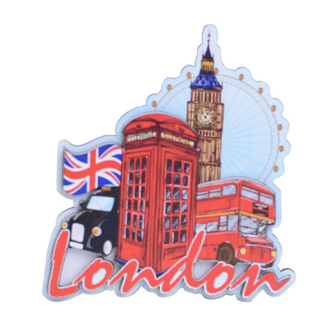 London Themed Wooden Customised 2D Souvenir Fridge Magnet