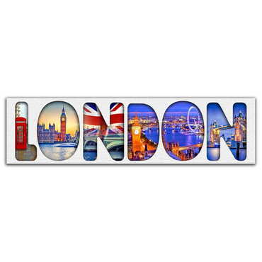 Myros - London Themed Wooden Customised City Name Letter Souvenir Fridge Magnet