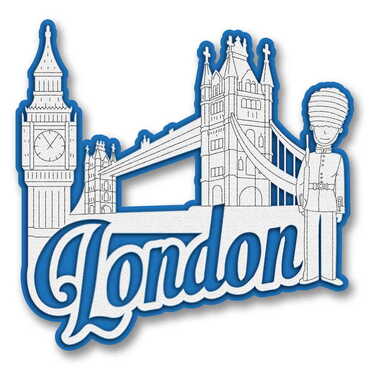 London Themed Wooden Customised City Name Letter Souvenir Fridge Magnet - Thumbnail